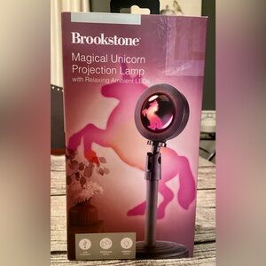 NWT! Brookstone Magical Unicorn Projection Lamp with relaxing ambient LED light